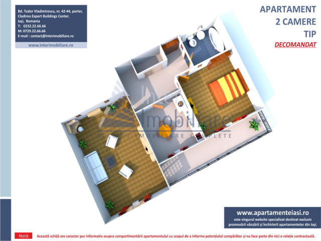 De vanzare apartament nou, 2 camere,  decomandat,  60 mp, Pacurari,  (Popas Pacurari- Carrefour Market) 141327