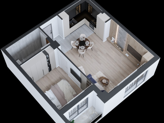 Apartament nou, 2 camere  open-space,  56 mp, CUG, de vanzare,  (Tehnopolis) 152241