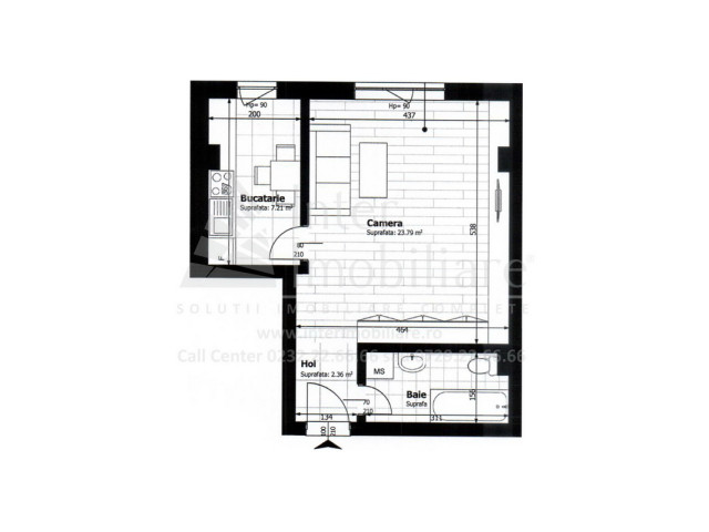 De vanzare apartament nou, 1 camera,  decomandat,  38 mp, Galata,  (Platoul Galata) 145017