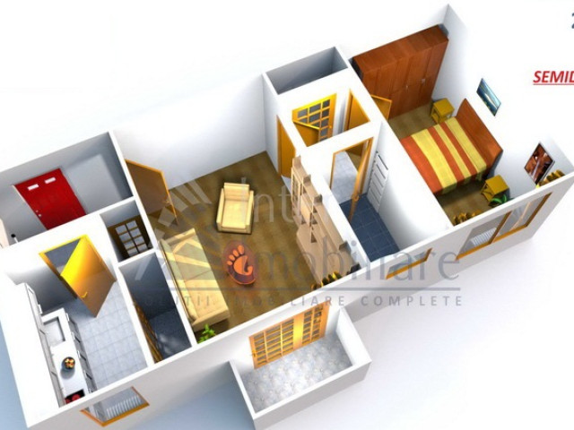 2 camere,  semidecomandat,  53 mp, de vanzare apartament in zona Podul de Piatra,   147038