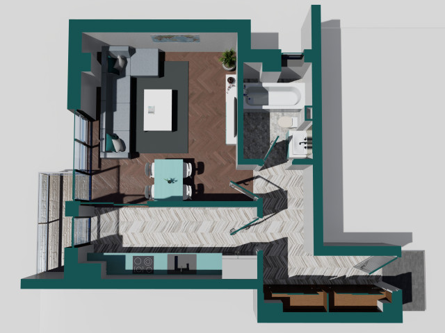 Apartament nou de vanzare, 1 camera,  decomandat,  39 mp, Copou,  (Al. Sadoveanu-apartament in constructie) 137315