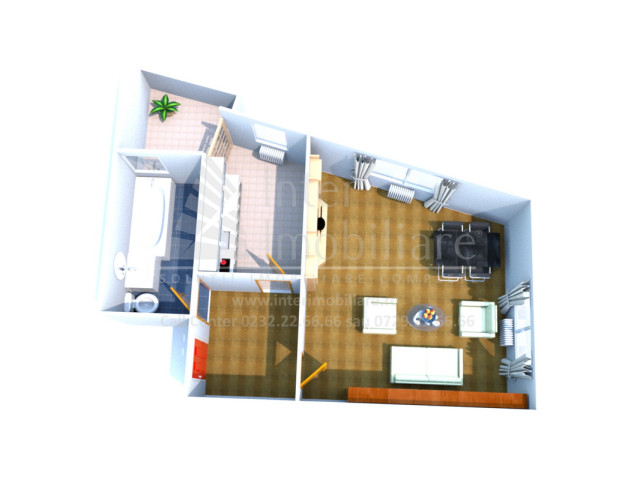Apartament nou de vanzare, 1 camera,  decomandat,  45 mp, Nicolina,  (Pizza Nico) 151940