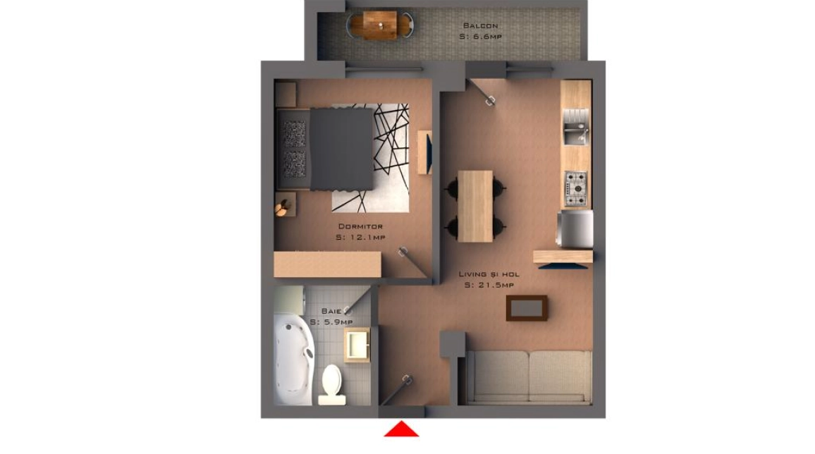 Oferta De vanzare apartament nou, 2 camere, semidecomandat, 46 mp, Bucium,  1,5 km  pana la Mall Bucium imagine 1