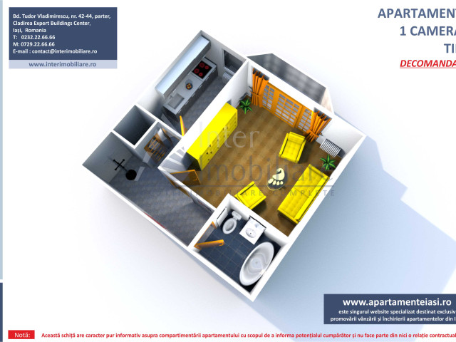 Apartamente Noi Iasi apartament nou  42 mp, 1 camera,  decomandat, de vanzare,  (1 camera cu gradina Rond Era) 143514