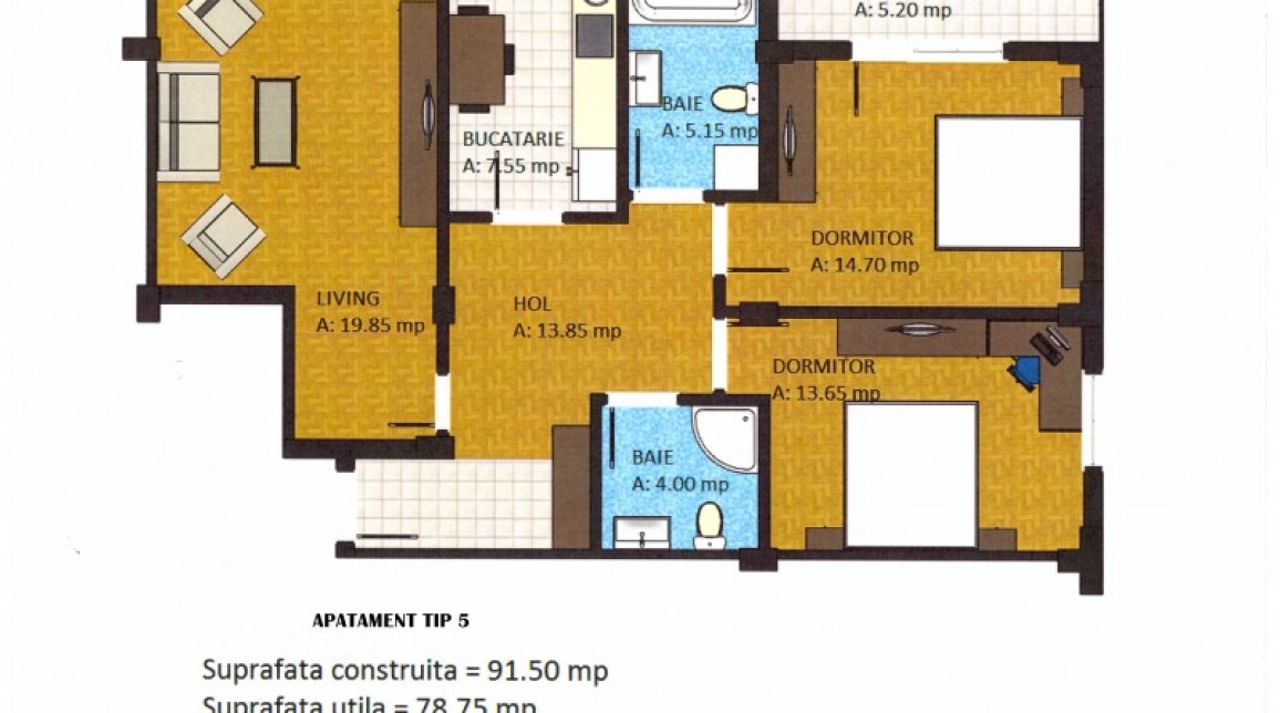 Oferta Popas Pacurari apartament nou 84 mp, 3 camere, decomandat, de vanzare,  Strada principala imagine 2
