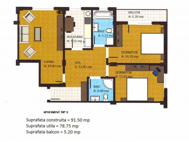 Popas Pacurari apartament nou  84 mp, 3 camere,  decomandat, de vanzare,  (Strada principala) 130189