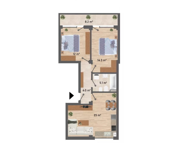 De vanzare apartament nou, 3 camere,  semidecomandat,  69 mp, CUG,  (Sos Nicolina) 141532