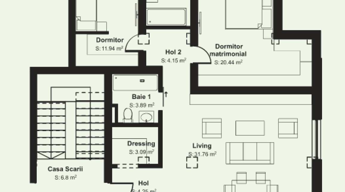 Oferta De vanzare apartament nou, 3 camere, decomandat, 110 mp, Bucium,  Plopii Fara Sot imagine 2