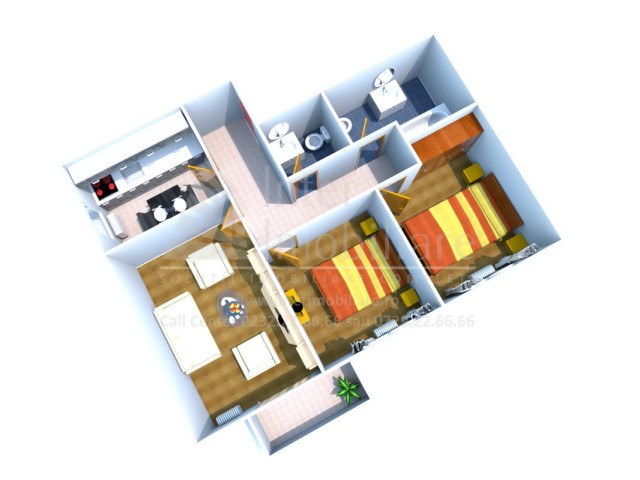3 camere,  decomandat,  65 mp, de vanzare apartament nou in zona CUG,  (La 800 m de Expo Mobila si Mega Image) 140833