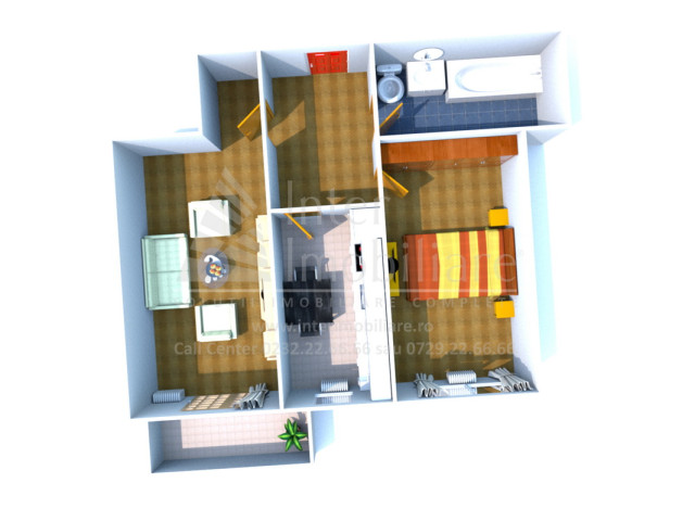 Apartament nou, 2 camere  decomandat,  56 mp, Galata, de vanzare,  (Sun City) 146196
