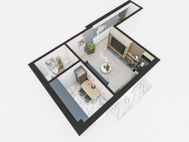 Apartament nou, 1 camera  decomandat,  42 mp, Miroslava, de vanzare,  (Sun City) 150156