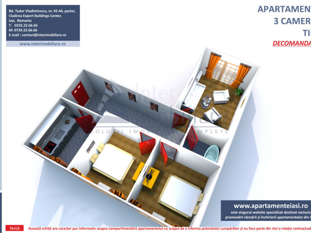 3 camere,  ,  70 mp, de vanzare apartament in zona Copou,  (UNIVERSITATEA CUZA) 144758