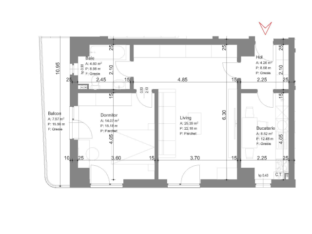 2 camere,  semidecomandat,  65 mp, de vanzare apartament nou in zona Alexandru cel Bun,  (Galata) 158143
