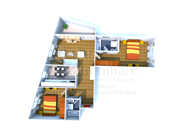 3 camere,  decomandat,  98 mp, de vanzare apartament nou in zona Tomis Nord,   161598