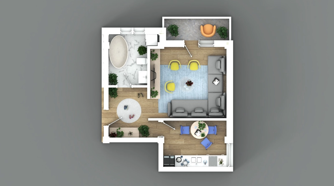 Oferta Visani apartament nou 40 mp, 1 camera, decomandat, de vanzare,  Profi Visan imagine 3