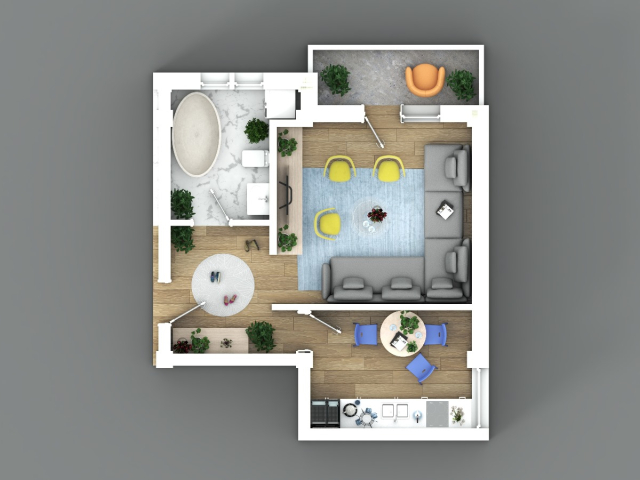 Visani apartament nou  40 mp, 1 camera,  decomandat, de vanzare,  (Profi Visan) 161769