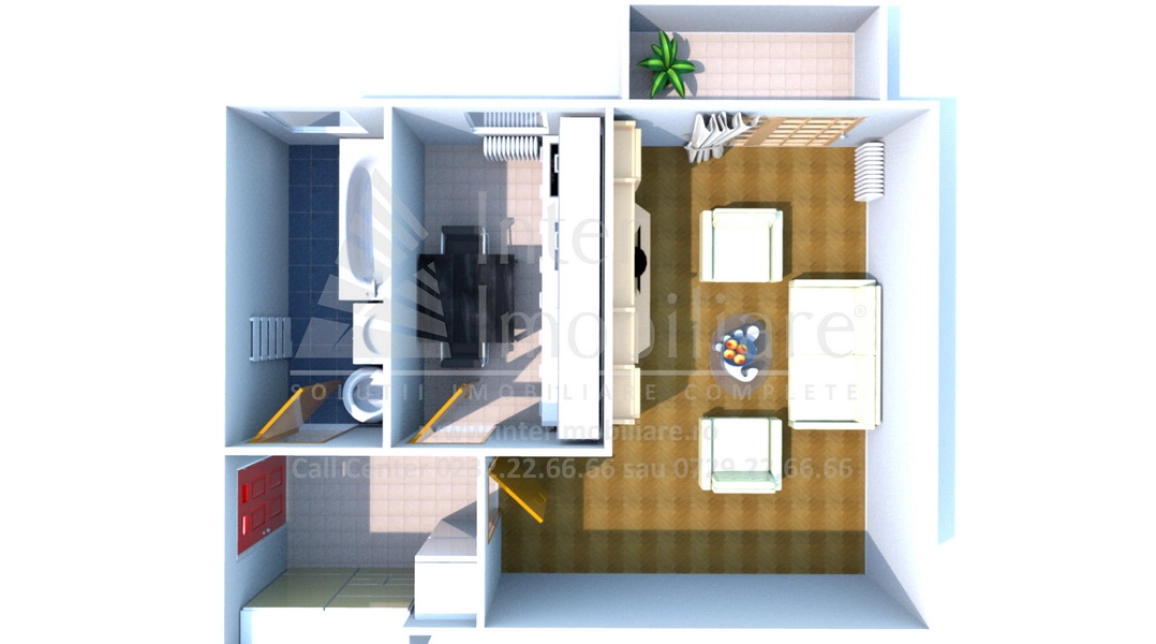 Oferta De vanzare apartament nou, 1 camera, decomandat, 41 mp, Miroslava,  Platou Galata imagine 2