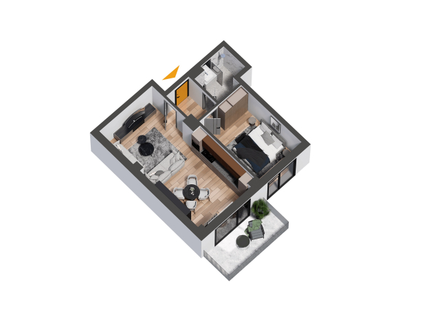 Nicolina apartament nou  61 mp, 2 camere,  open-space, de vanzare,  (Selgros) 158809