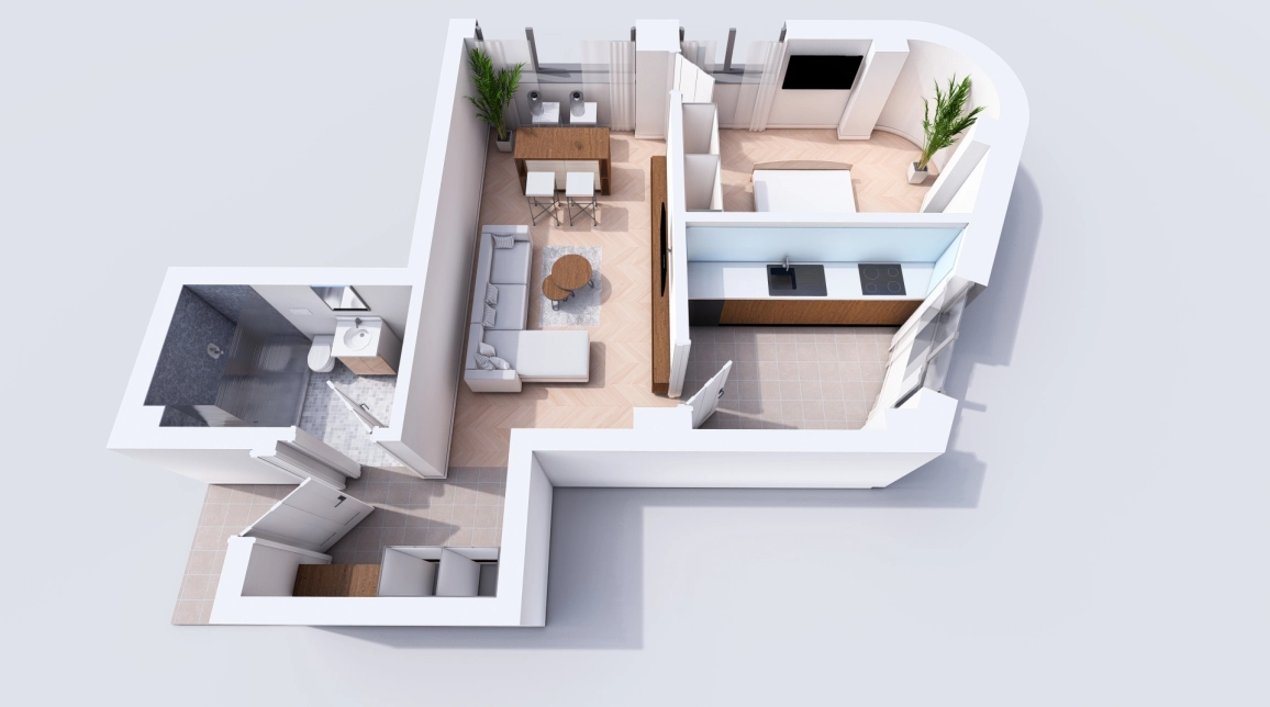 Oferta 2 camere, decomandat, 49 mp, de vanzare apartament nou in zona Bucium,  Profi Visan imagine 2