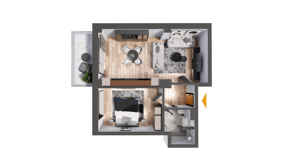 Oferta Nicolina apartament nou 61 mp, 2 camere, open-space, de vanzare,  Selgros imagine 2