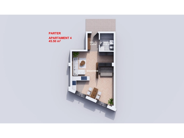 Apartament 1 camere - Visani