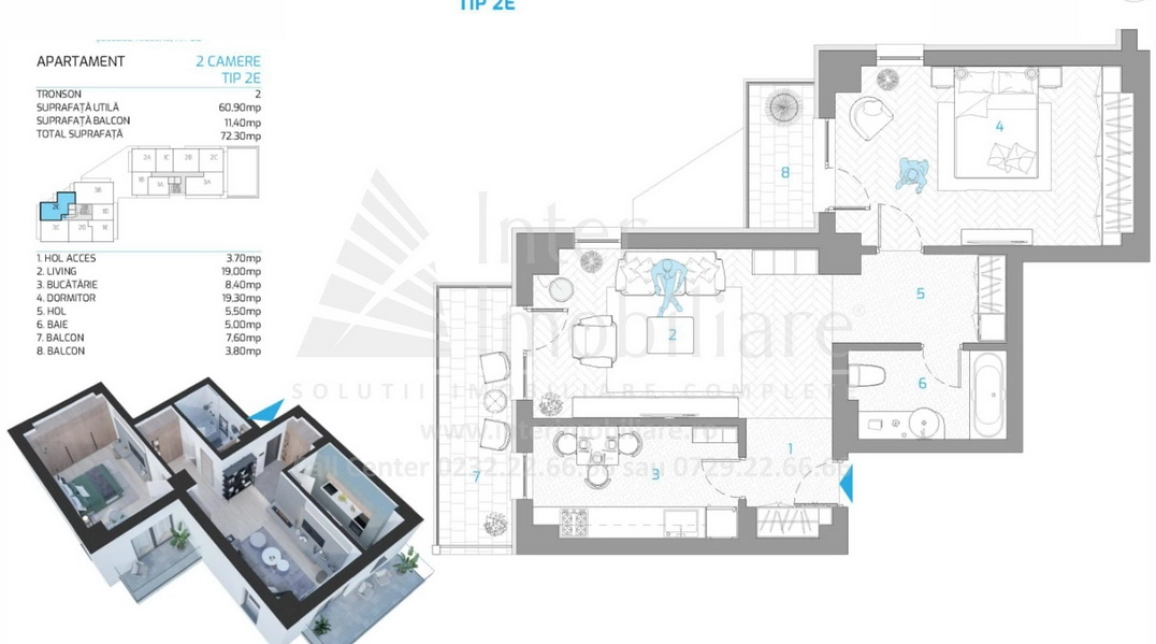 Oferta Apartament nou, 2 camere decomandat, 72 mp, Nicolina, de vanzare,  Rond Vechi imagine 2