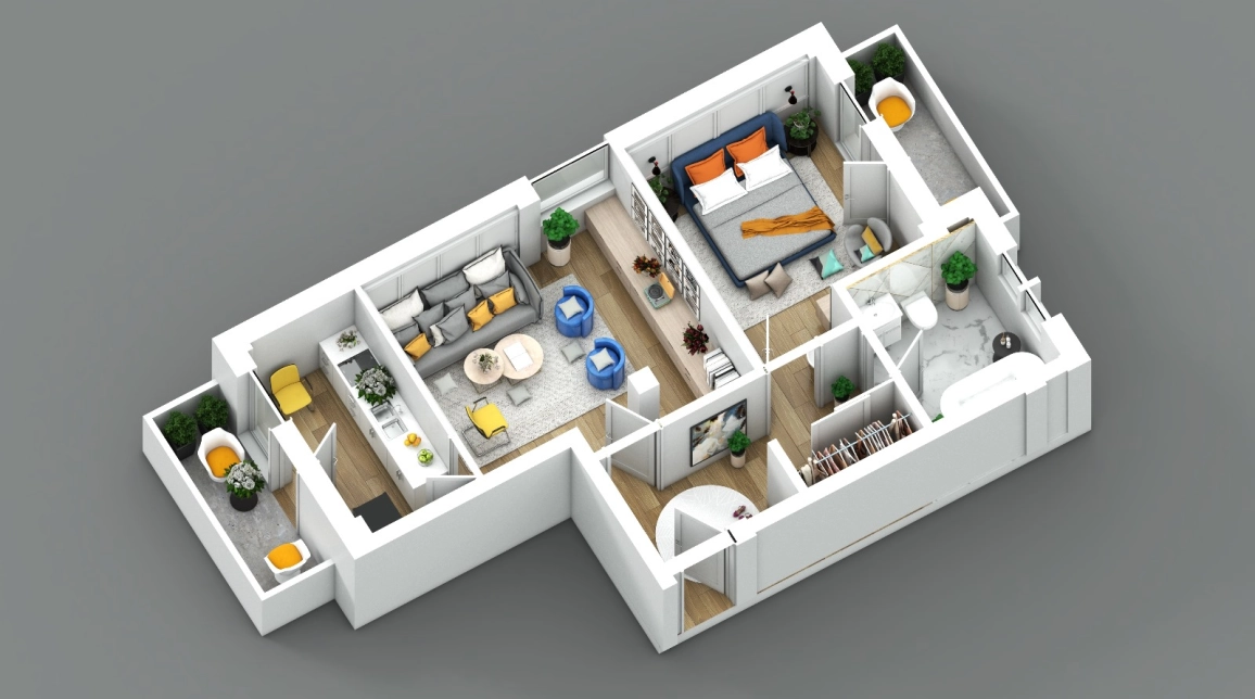 Oferta Apartament nou, 2 camere semidecomandat, 59 mp, Visani, de vanzare,  Profi Visan imagine 2