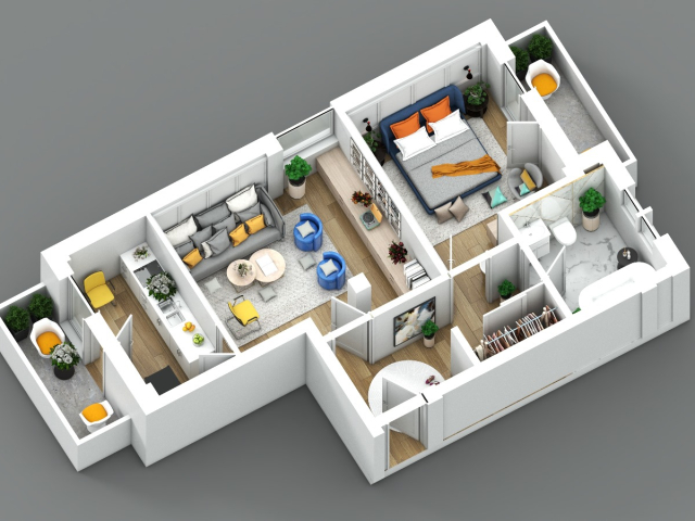 Apartament nou, 2 camere  semidecomandat,  59 mp, Visani, de vanzare,  (Profi Visan) 161771