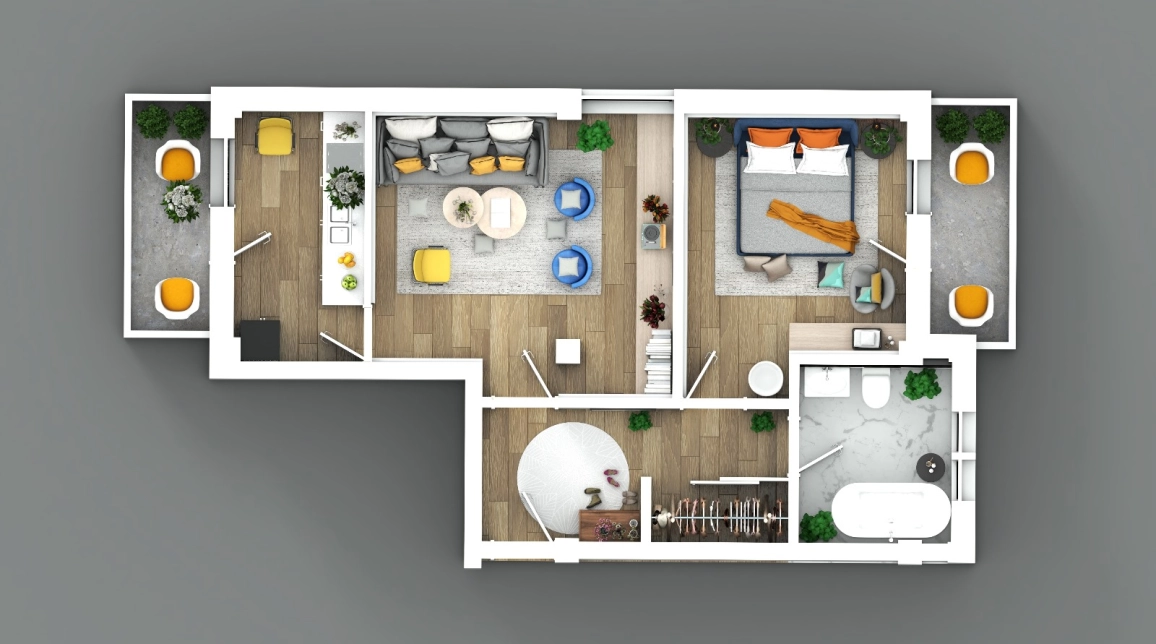 Oferta Apartament nou, 2 camere semidecomandat, 59 mp, Visani, de vanzare,  Profi Visan imagine 3