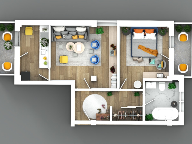 Apartament nou, 2 camere  semidecomandat,  59 mp, Visani, de vanzare,  (Profi Visan) 161771