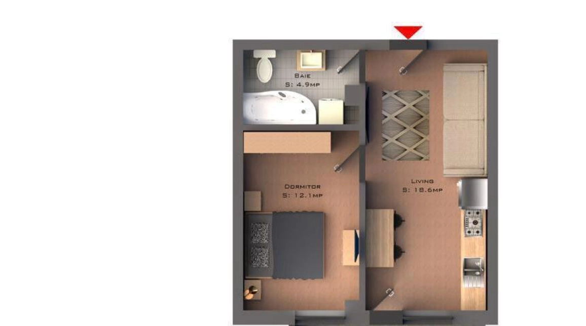 Oferta Apartament nou de vanzare, 2 camere, open-space, 36 mp, Bucium,  Visan imagine 1