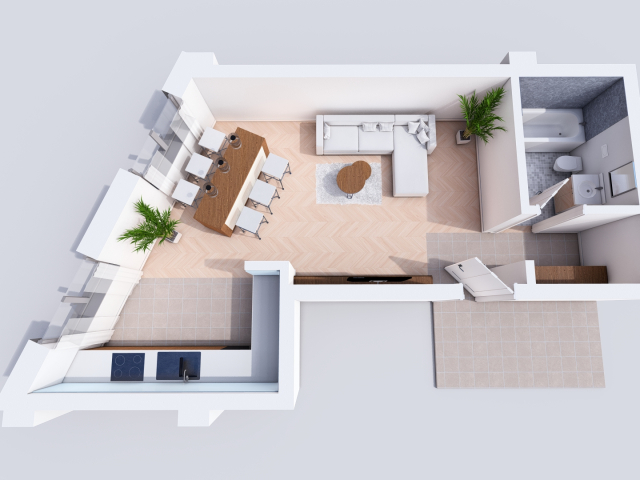 Bucium apartament nou  38 mp, 1 camera,  open-space, de vanzare,  (Profi Visan) 160084