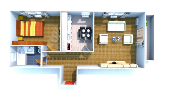 Apartament-nou de vanzare, 2 camere,  decomandat ,  51 mp , Bucium,  (Profi Visan)