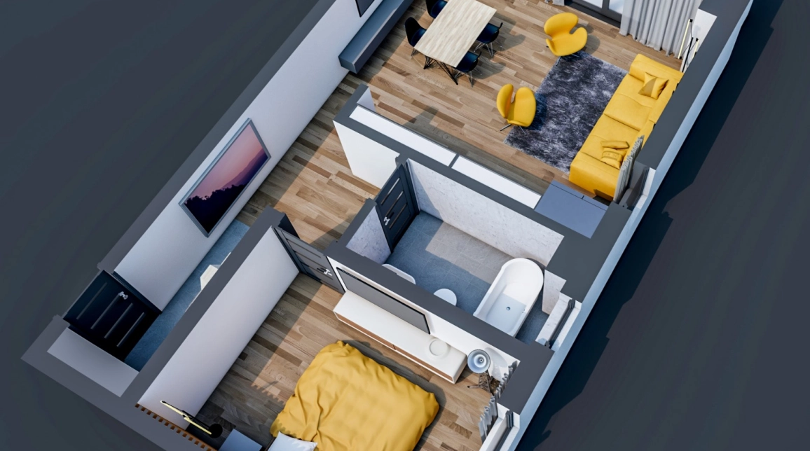 Oferta Apartament nou, 2 camere open-space, 64 mp, Bucium, de vanzare,  1,2 km in spate la Lidl imagine 7