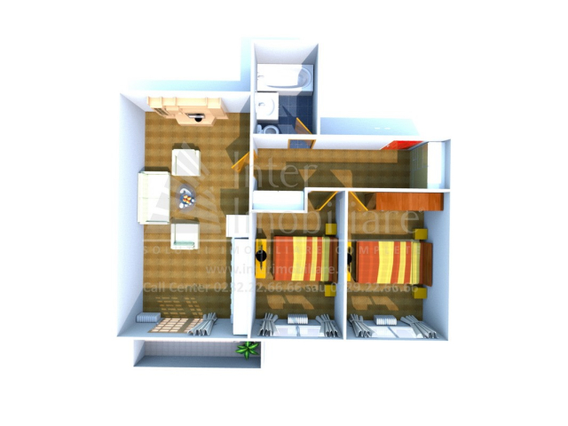 Apartament nou de vanzare, 3 camere,  open-space,  67 mp, Bucium,  (Profi Visan) 158190