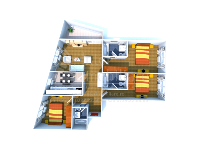 Tomis Nord apartament nou  121 mp, 4 camere,  decomandat, de vanzare,   161599