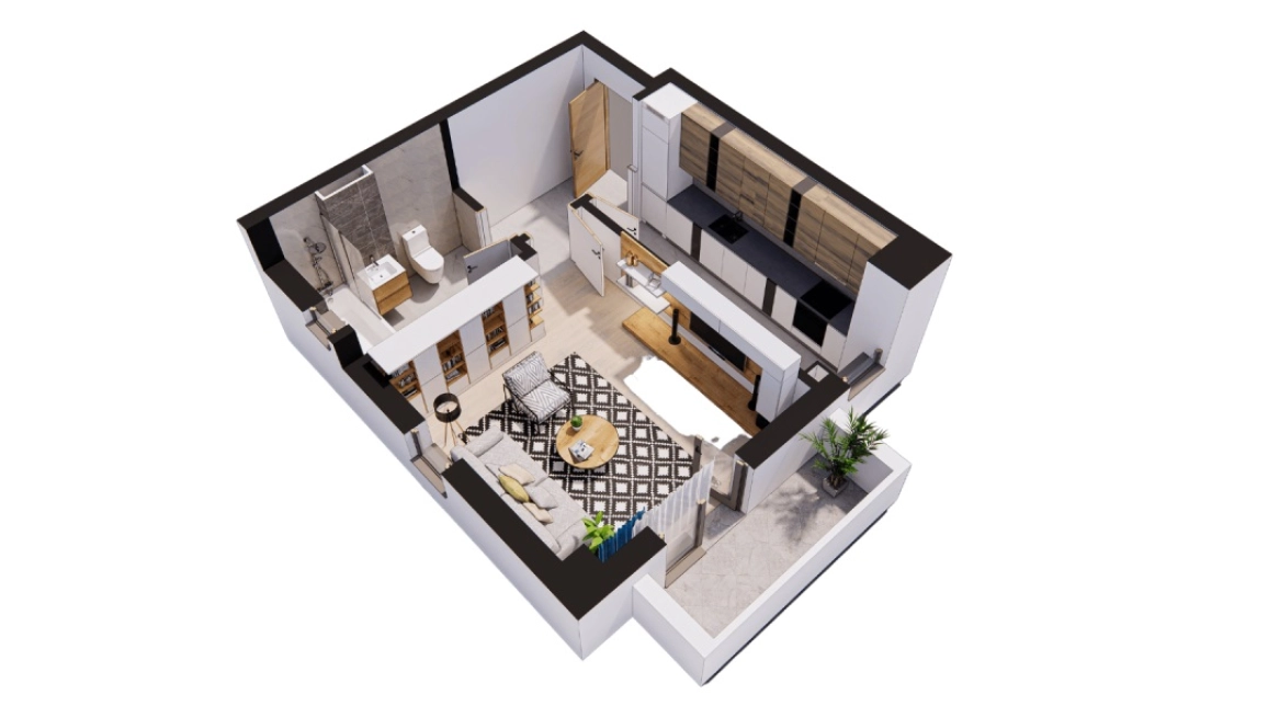 Oferta Apartament nou, 1 camera decomandat, 40 mp, Pacurari, de vanzare,  500m de la Kaufland imagine 1