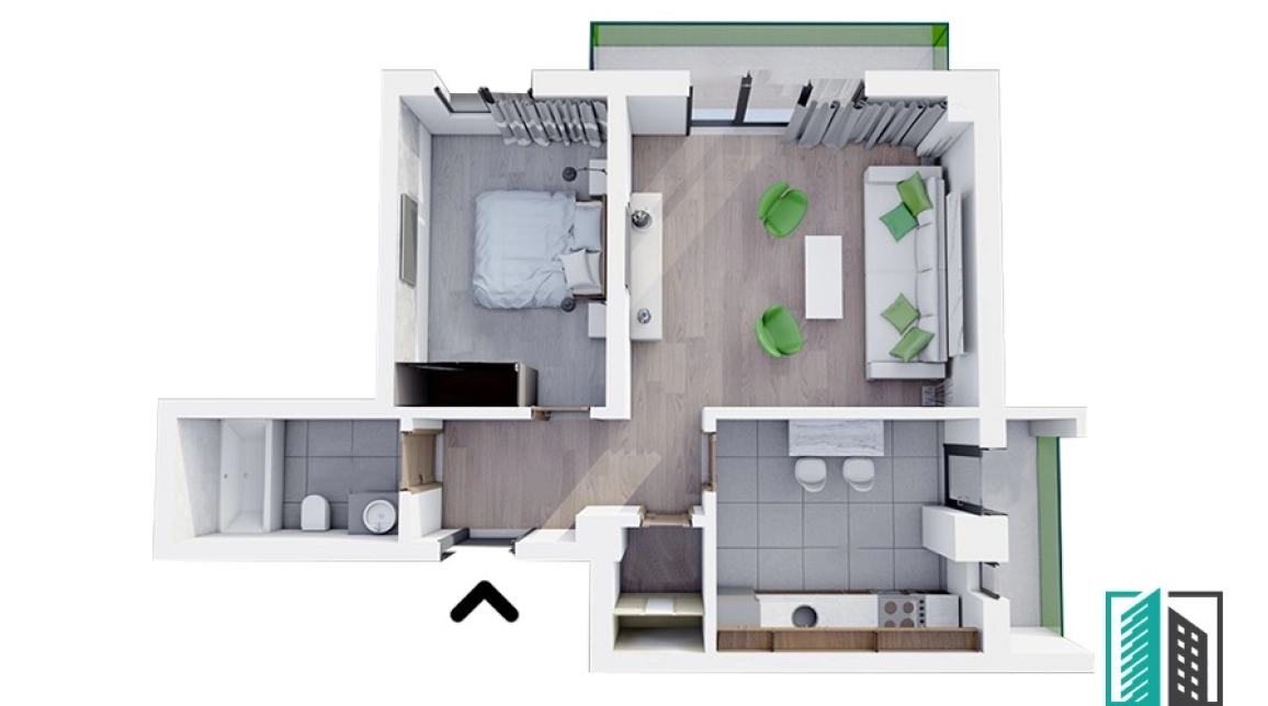 Oferta Apartament nou, 2 camere decomandat, 60 mp, Bucium, de vanzare,  Visani imagine 8
