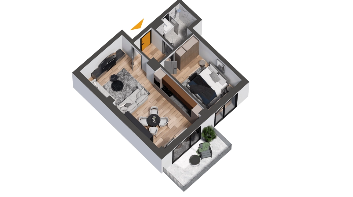 Oferta De vanzare apartament nou, 2 camere, semidecomandat, 61 mp, CUG,  Selgros imagine 2