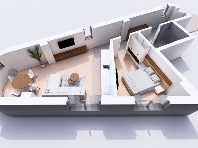 2 camere,  open-space,  53 mp, de vanzare apartament nou in zona Visani,  (TLT Visan) 160103