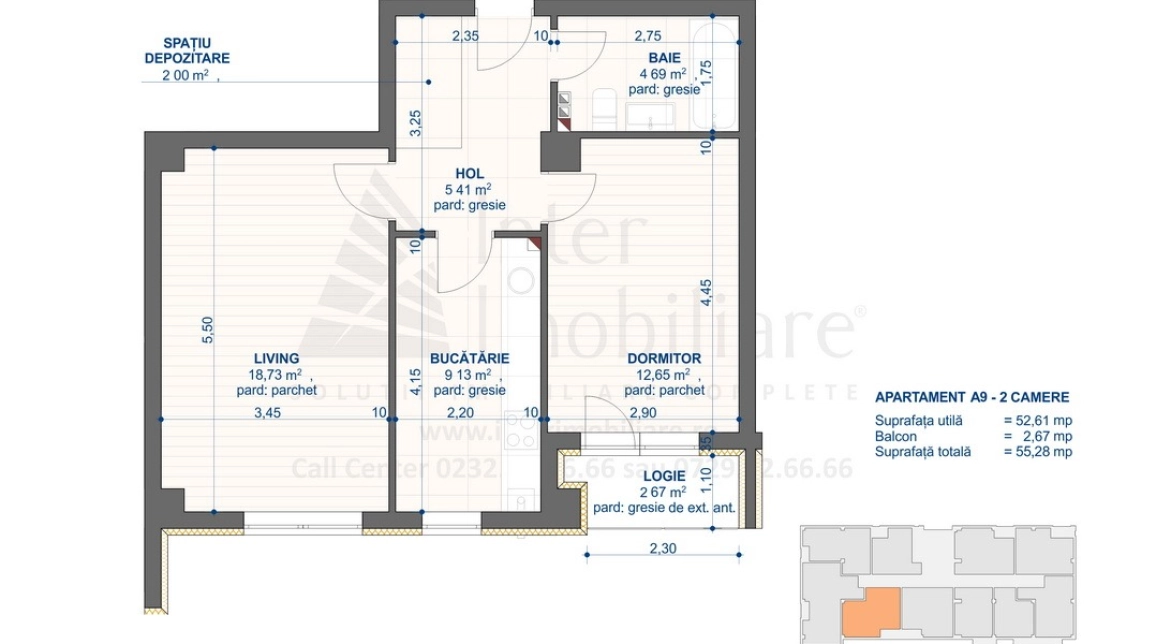 Oferta 2 camere, decomandat, 55 mp, de vanzare apartament nou in zona CUG,  Bloc nou in constructie - CUG imagine 9