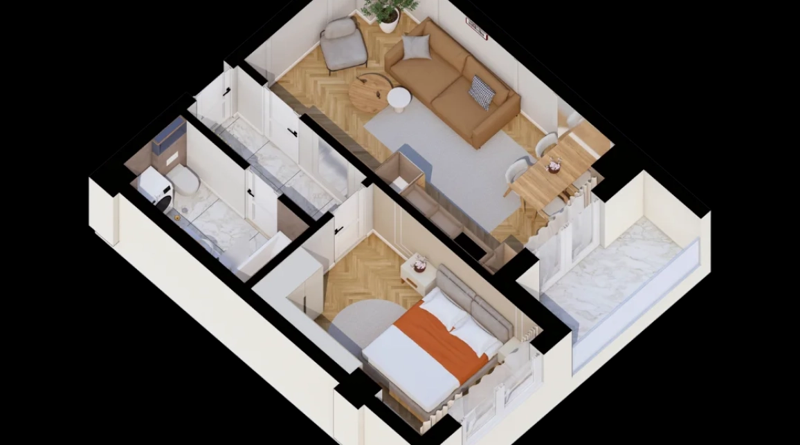 Oferta Apartament nou, 2 camere semidecomandat, 45 mp, CUG, de vanzare,  Al. T. Neculai imagine 2