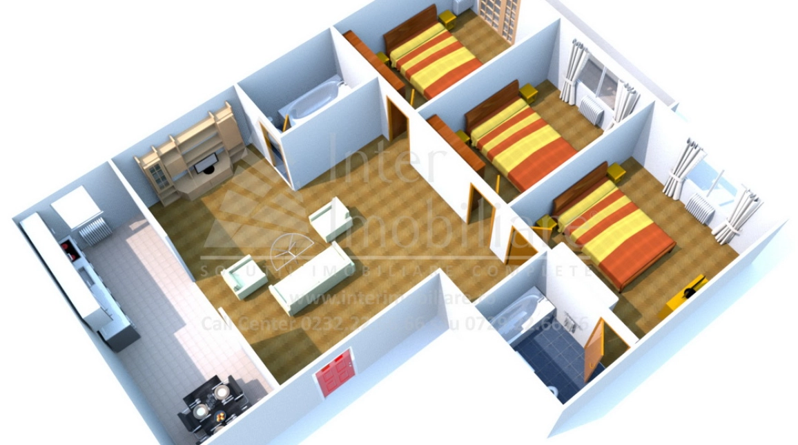 Oferta 4 camere, decomandat, 86 mp, de vanzare apartament nou in zona Alexandru cel Bun,  Zimbru-Tigarete imagine 1