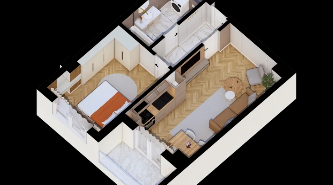 Oferta Apartament nou, 2 camere semidecomandat, 45 mp, CUG, de vanzare,  Al. T. Neculai imagine 3