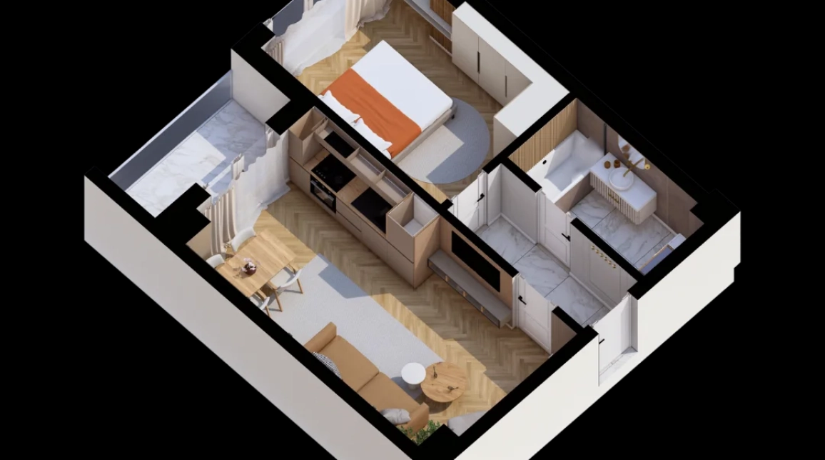 Oferta Apartament nou, 2 camere semidecomandat, 45 mp, CUG, de vanzare,  Al. T. Neculai imagine 4