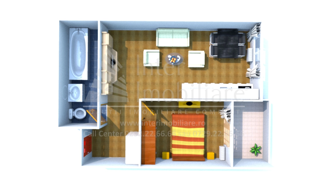 Oferta CUG apartament nou 43 mp, 2 camere, decomandat, de vanzare,  Valea Adanca - Penny Market imagine 1