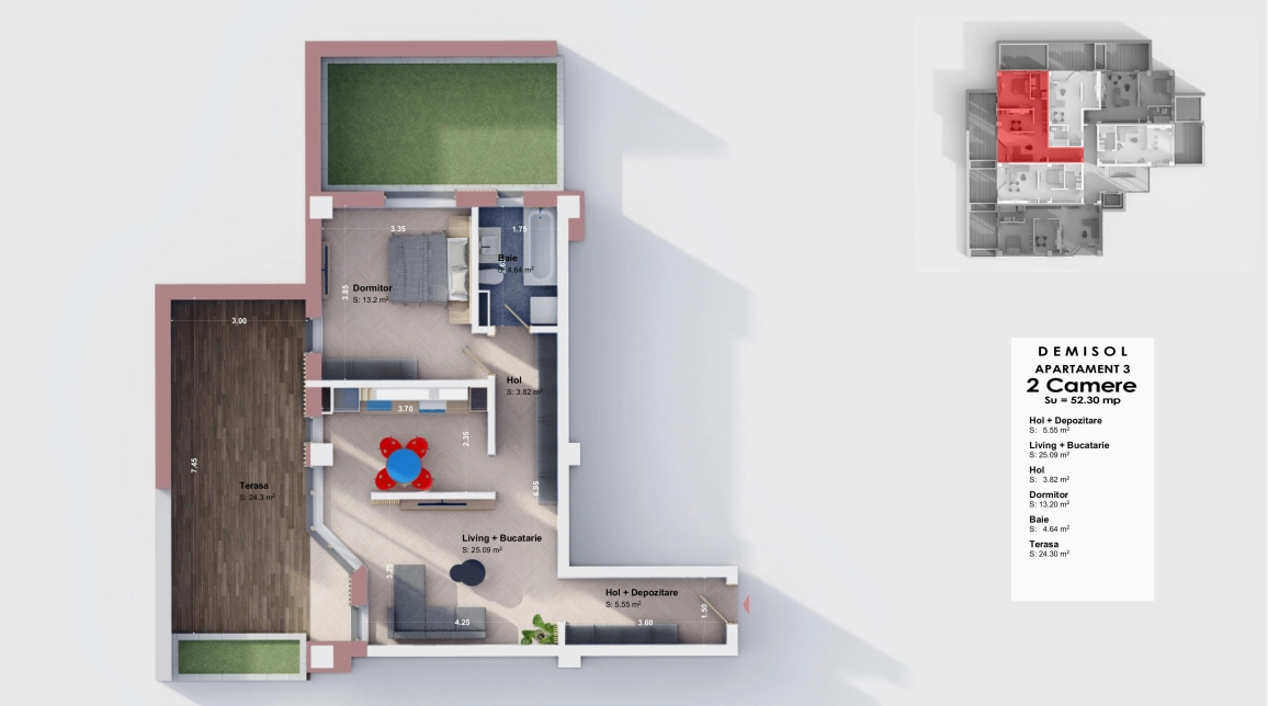 Oferta Apartament nou, 2 camere open-space, 52 mp, Visani, de vanzare,  Profi Visan imagine 2