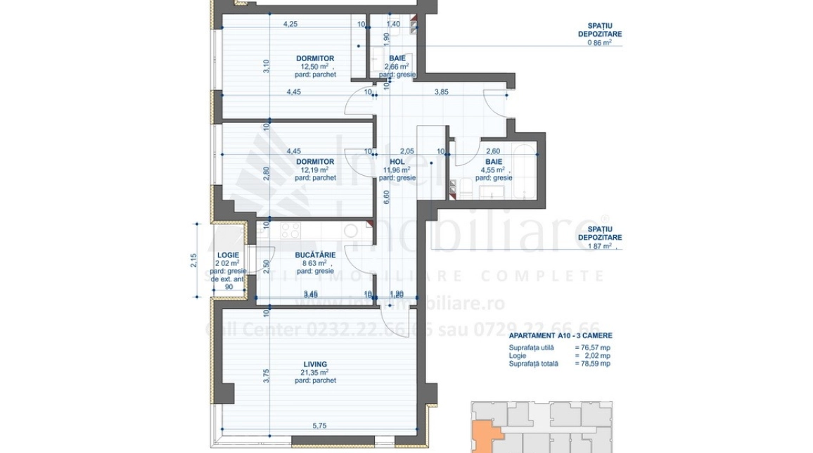 Oferta 3 camere, decomandat, 79 mp, de vanzare apartament nou in zona Nicolina,  Tehnopolis imagine 14