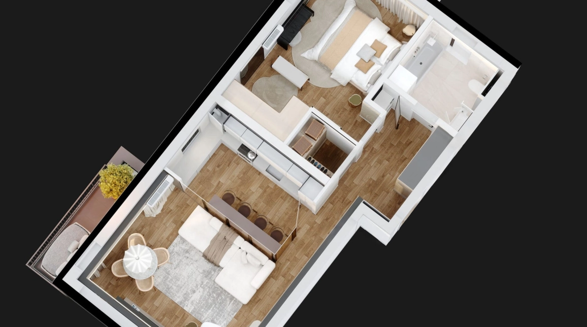 Oferta Pacurari apartament nou 80 mp, 2 camere, decomandat, de vanzare,  Alpha Bank imagine 1