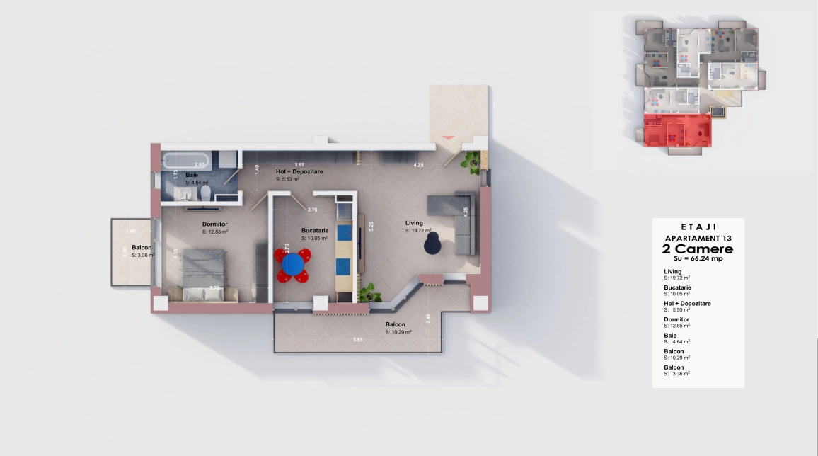 Oferta 2 camere, decomandat, 66 mp, de vanzare apartament nou in zona Bucium,  Profi Visan imagine 1